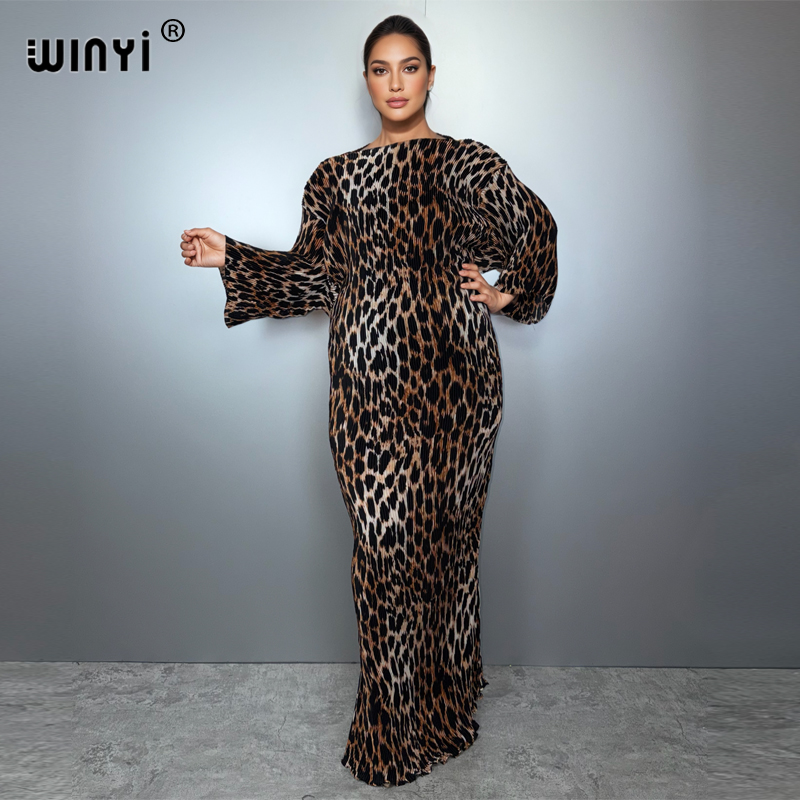 Boho Summer Beach Maxi Dress - WINYI Sommer Plissiertes Elastisches Loses Kleid