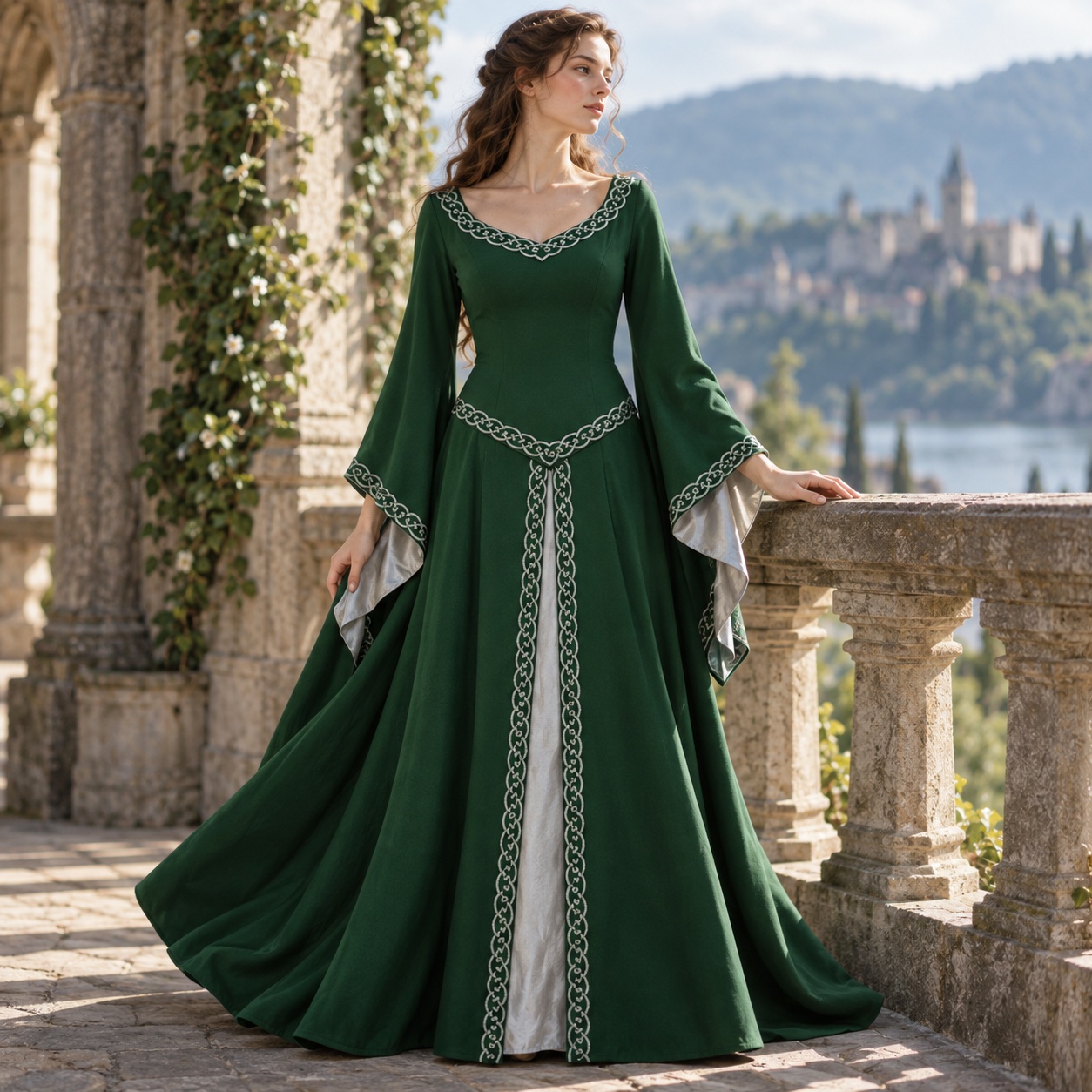 Skirts - Langärmliges, mittellanges Retro-Kleid mit Rundhalsausschnitt, nahtlosem,