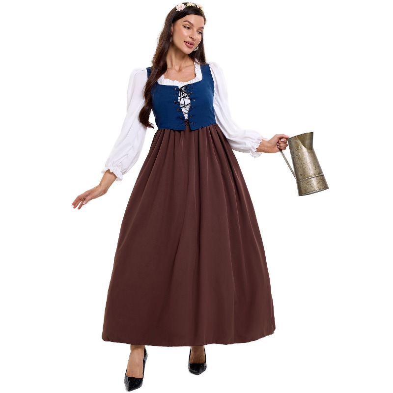Skirts - Damen-Vintage-Bauernkostüm, Oberteil mit quadratischem Ausschnitt und