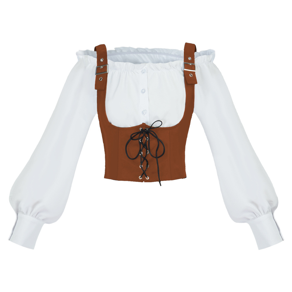 Blouses - Retro-Bluse im Western-Stil für Damen, Wildlederweste,