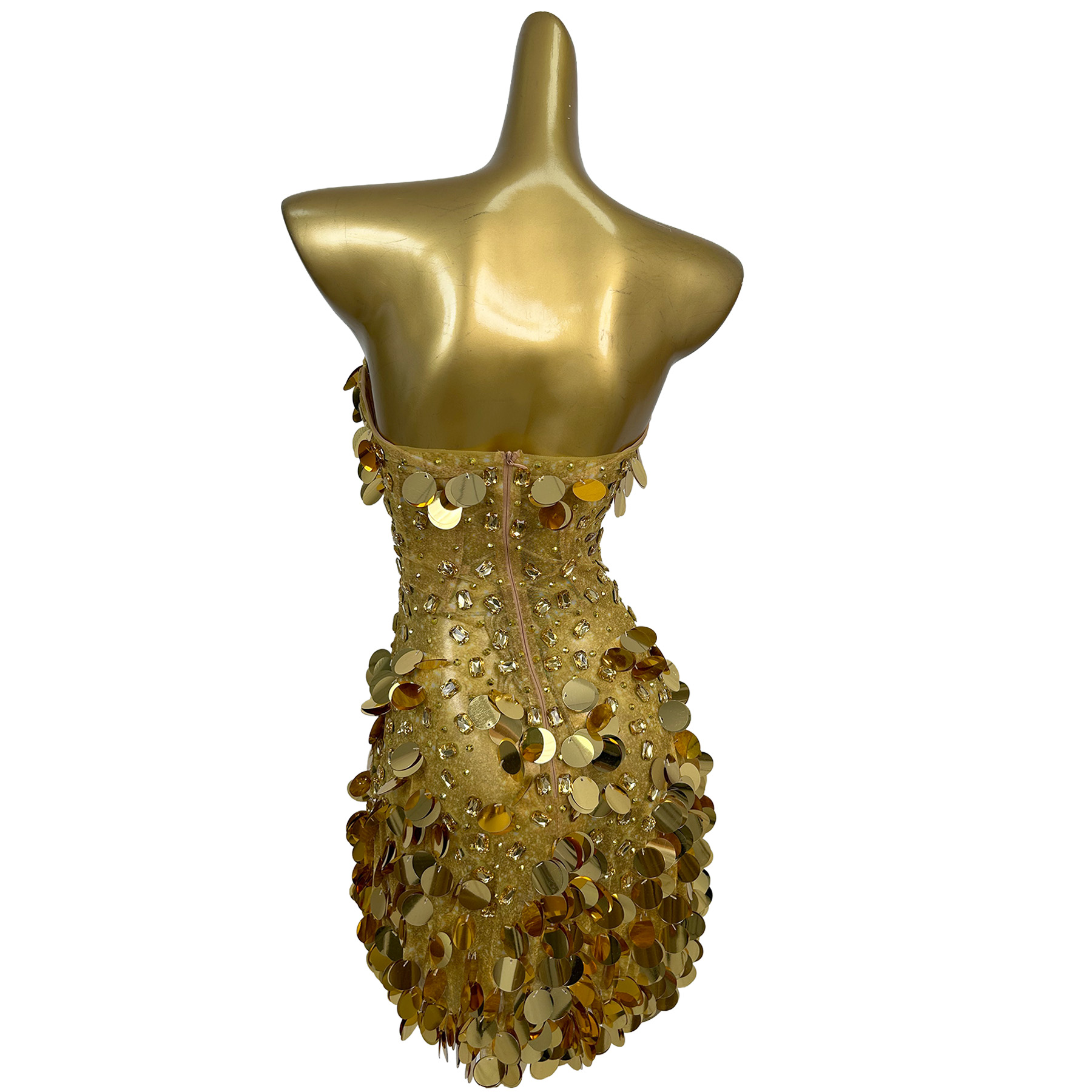 Glitzerndes, goldfarbenes Kris – Sparkly Rhinestone Club Party Dress Bewertung und Preis