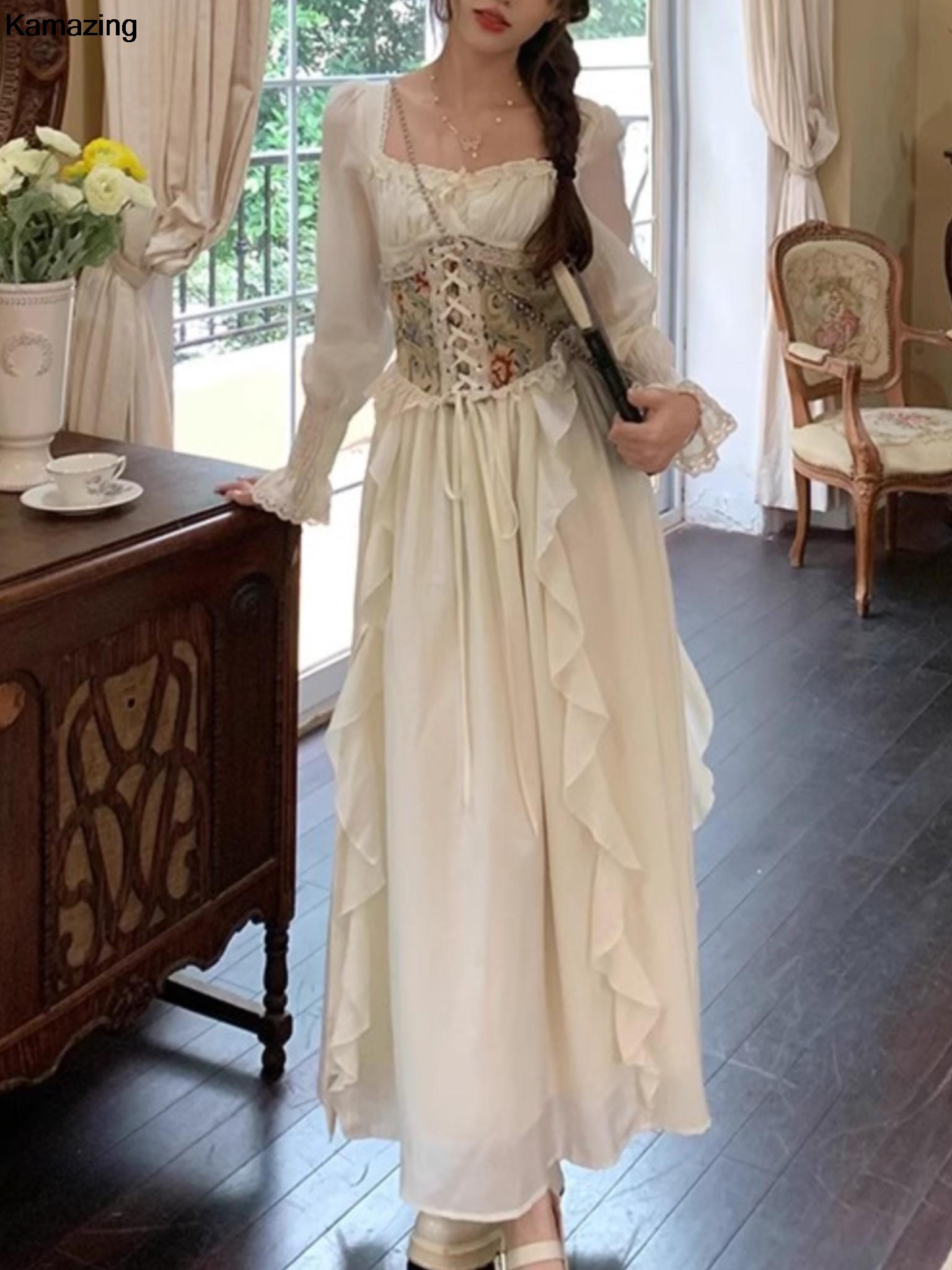 Vintage Französisch Korsett Mi – French Vintage Floral Midi Dress Bewertung und Preis