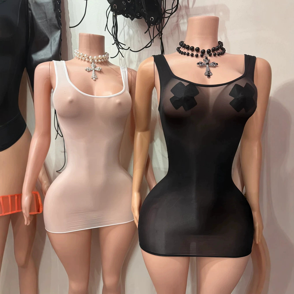 JENYAGE Sexy glänzendes, trans – Sexy Mesh Sheer Bodycon Dress Bewertung und Preis