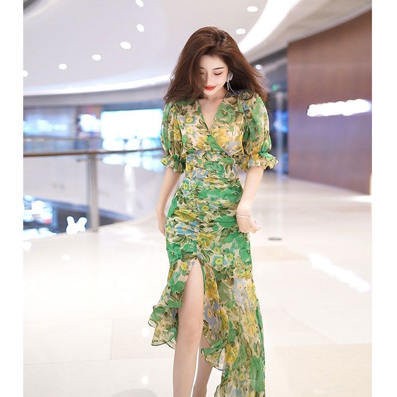 Neues Sommermode-Stil, taillie – French Vintage Floral Midi Dress Bewertung und Preis