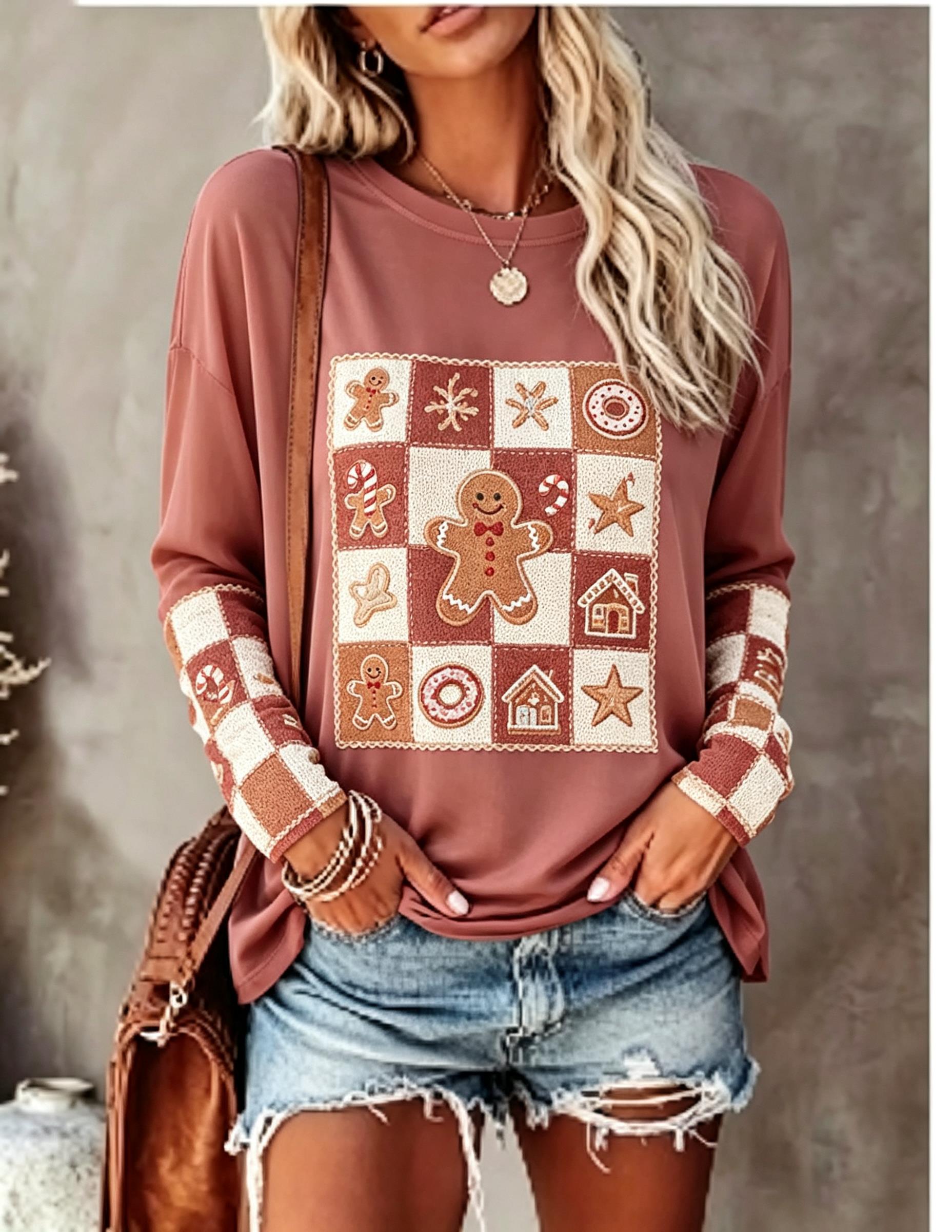 Damen-Langarm-T-Shirt mit Fuch – Blouses Bewertung und Preis