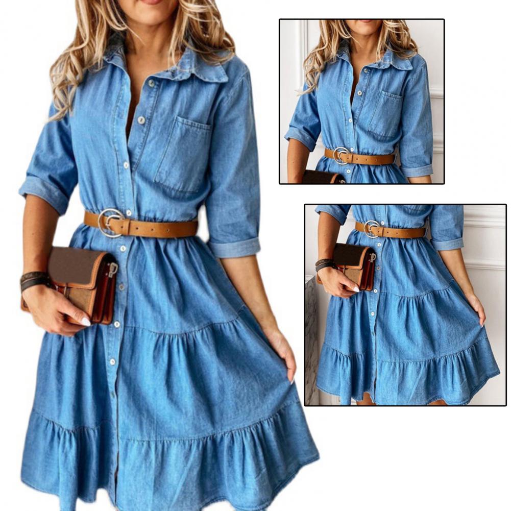 Jeanskleid mit Dreiviertelärme – French Vintage Floral Midi Dress Bewertung und Preis