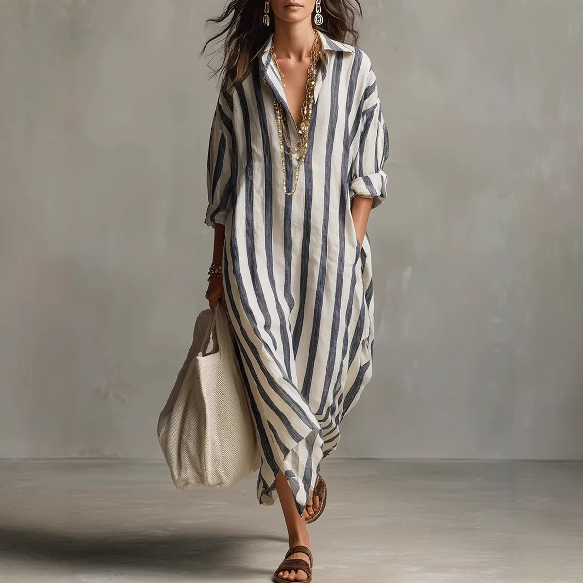 Sommerliches, elegantes Leinen – Casual Loose Linen Shirt Dress Bewertung und Preis