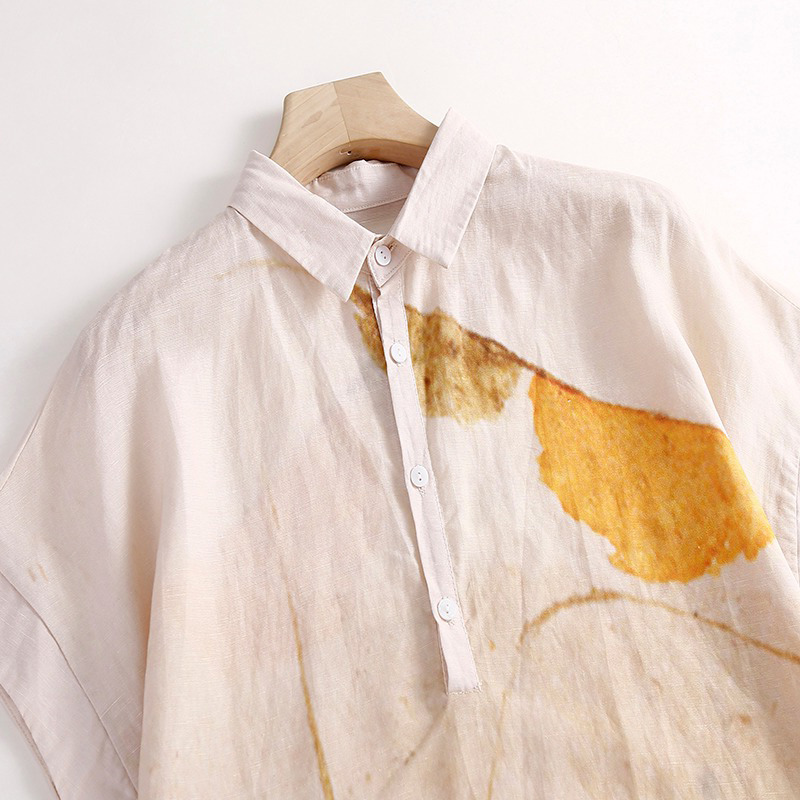Lässiges Baumwoll-Leinen-Hemdk – Casual Loose Linen Shirt Dress Bewertung und Preis